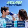 imageSUN NINJA 12oz Wine Tumbler with Leakproof Lid Stemless Insulated Tumbler Stainless Steel Wine Glass with Leak proof Lid Reusable Dishwasher Safe Travel Cup 12 oz Insulated Wine Tumbler with LidPink