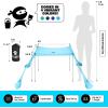 imageSUN NINJA Baby Popup Beach Tent UPF50 Beach Shade Canopy Sun Shelter with Carry Bag Ground Pegs and Stability Poles Outdoor Shade for Camping Fishing Backyard Fun or Picnics TurquoiseNavy