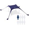 imageSUN NINJA Baby Popup Beach Tent UPF50 Beach Shade Canopy Sun Shelter with Carry Bag Ground Pegs and Stability Poles Outdoor Shade for Camping Fishing Backyard Fun or Picnics TurquoiseNavy
