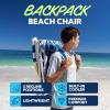 imageSUN NINJA Beach Chair  Folding Chair for Beach with 5 Reclining Positions Cup ampamp Phone Holder Insulated Back Storage Pouch Portable Lightweight Aluminum Frame  Palm Tree 1pc