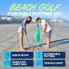 imageSUN NINJA Beach Golf Set for Low Tide Play Portable ampamp Easy To Set Up Mini Golf with 2 Adjustable Putters 3 Cups and Flags 6 Golf Balls a Carry Bag ampamp Shovel