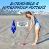 imageSUN NINJA Beach Golf Set for Low Tide Play Portable ampamp Easy To Set Up Mini Golf with 2 Adjustable Putters 3 Cups and Flags 6 Golf Balls a Carry Bag ampamp Shovel