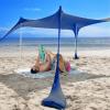 imageSUN NINJA Beach Tent Sun Shelter UPF50  Easy Pop Up Beach Canopy  Outdoor Shade for Camping Trips Fishing Backyard Fun Picnics  Sand Shovel Ground Pegs ampamp Stability PolesNavy