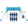 imageSUN NINJA Beach Tent Sun Shelter UPF50  Easy Pop Up Beach Canopy  Outdoor Shade for Camping Trips Fishing Backyard Fun Picnics  Sand Shovel Ground Pegs ampamp Stability PolesTurquoise