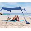 imageSUN NINJA Beach Tent Sun Shelter UPF50  Easy Pop Up Beach Canopy  Outdoor Shade for Camping Trips Fishing Backyard Fun Picnics  Sand Shovel Ground Pegs ampamp Stability PolesNavy