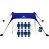 imageSUN NINJA Beach Tent Sun Shelter UPF50  Easy Pop Up Beach Canopy  Outdoor Shade for Camping Trips Fishing Backyard Fun Picnics  Sand Shovel Ground Pegs ampamp Stability PolesRoyal Blue