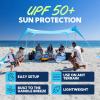 imageSUN NINJA Beach Tent Sun Shelter UPF50  Easy Pop Up Beach Canopy  Outdoor Shade for Camping Trips Fishing Backyard Fun Picnics  Sand Shovel Ground Pegs ampamp Stability PolesRoyal Blue