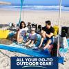 imageSUN NINJA Beach Tent Sun Shelter UPF50  Easy Pop Up Beach Canopy  Outdoor Shade for Camping Trips Fishing Backyard Fun Picnics  Sand Shovel Ground Pegs ampamp Stability PolesTurquoise