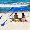 imageSUN NINJA Beach Tent Sun Shelter UPF50  Easy Pop Up Beach Canopy  Outdoor Shade for Camping Trips Fishing Backyard Fun Picnics  Sand Shovel Ground Pegs ampamp Stability PolesRoyal Blue