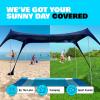 imageSUN NINJA Beach Tent Sun Shelter UPF50  Easy Pop Up Beach Canopy  Outdoor Shade for Camping Trips Fishing Backyard Fun Picnics  Sand Shovel Ground Pegs ampamp Stability PolesNavy