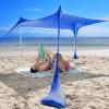 imageSUN NINJA Beach Tent Sun Shelter UPF50  Easy Pop Up Beach Canopy  Outdoor Shade for Camping Trips Fishing Backyard Fun Picnics  Sand Shovel Ground Pegs ampamp Stability PolesRoyal Blue