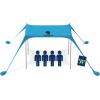 imageSUN NINJA Beach Tent Sun Shelter UPF50  Easy Pop Up Beach Canopy  Outdoor Shade for Camping Trips Fishing Backyard Fun Picnics  Sand Shovel Ground Pegs ampamp Stability PolesTurquoise