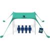 imageSUN NINJA Beach Tent Sun Shelter UPF50  Easy Pop Up Beach Canopy  Outdoor Shade for Camping Trips Fishing Backyard Fun Picnics  Sand Shovel Ground Pegs ampamp Stability PolesGreen