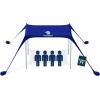 imageSUN NINJA Beach Tent Sun Shelter UPF50  Easy Pop Up Beach Canopy  Outdoor Shade for Camping Trips Fishing Backyard Fun Picnics  Sand Shovel Ground Pegs ampamp Stability PolesRoyal Blue