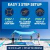 imageSUN NINJA Beach Tent Sun Shelter UPF50  Easy Pop Up Beach Canopy  Outdoor Shade for Camping Trips Fishing Backyard Fun Picnics  Sand Shovel Ground Pegs ampamp Stability PolesTurquoise