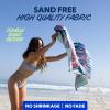 imageSUN NINJA Microfiber Beach Towel  Sand Free Quick Dry Lightweight ampamp Compact for Beach Pool Yoga and Camping  63x32 inch Super Absorbent Large Sand Free Swim Towels for Adults and KidsPalm Trees
