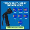 imageSUN NINJA Portable Shower 21Gal Camping Shower with 7 Mode Shower Head Neoprene Cover Helps Keep Water Warm High Pressure Hose Easy to Carry Black and Orange