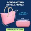 imageSUN NINJA Rubber Beach Bag  Extra Large Waterproof EVA Tote Bag with Rope Handles for BeachPink