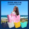 imageSUN NINJA Rubber Beach Bag  Extra Large Waterproof EVA Tote Bag with Rope Handles for BeachTurquoise