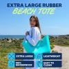 imageSUN NINJA Rubber Beach Bag  Extra Large Waterproof EVA Tote Bag with Rope Handles for BeachTurquoise