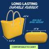 imageSUN NINJA Rubber Beach Bag  Extra Large Waterproof EVA Tote Bag with Rope Handles for BeachYellow