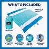 imageSUN NINJA SandFree Beach Blanket  10ft X 9ft Lightweight Outdoor Blanket with Storage Bottle Opener Carabiner Shoulder Strap Corner Sand Pockets ampamp 4 StakesBlue