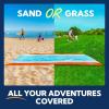 imageSUN NINJA SandFree Beach Blanket  10ft X 9ft Lightweight Outdoor Blanket with Storage Bottle Opener Carabiner Shoulder Strap Corner Sand Pockets ampamp 4 StakesOrange