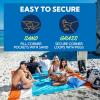 imageSUN NINJA SandFree Beach Blanket  10ft X 9ft Lightweight Outdoor Blanket with Storage Bottle Opener Carabiner Shoulder Strap Corner Sand Pockets ampamp 4 StakesOrange