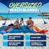 imageSUN NINJA SandFree Beach Blanket  10ft X 9ft Lightweight Outdoor Blanket with Storage Bottle Opener Carabiner Shoulder Strap Corner Sand Pockets ampamp 4 StakesOrange