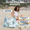 imageSUN NINJA XL Canvas Beach Tote Bag  WaterResistant with Pockets  Large Pool Summer Tote Cute Travel Beach BagNavy Stripe
