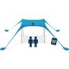 imageSUN NINJA Beach Tent Sun Shelter UPF50  Easy Pop Up Beach Canopy  Outdoor Shade for Camping Trips Fishing Backyard Fun Picnics  Sand Shovel Ground Pegs ampamp Stability PolesTurquoise