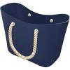 imageSUN NINJA Rubber Beach Bag  Extra Large Waterproof EVA Tote Bag with Rope Handles for BeachNavy Blue