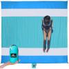 imageSUN NINJA SandFree Beach Blanket  10ft X 9ft Lightweight Outdoor Blanket with Storage Bottle Opener Carabiner Shoulder Strap Corner Sand Pockets ampamp 4 StakesBlue