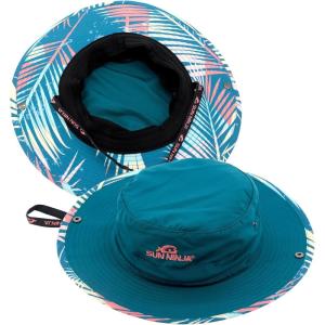 imageSUN NINJA Bucket Hat for Men ampamp Women Cooling with Adjustable Strap Wide Brim UPF UV 50 Protection Foldable for OutdoorsPalm Trees