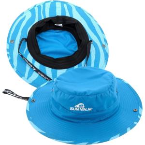 imageSUN NINJA Bucket Hat for Men ampamp Women Cooling with Adjustable Strap Wide Brim UPF UV 50 Protection Foldable for OutdoorsZebra Blue