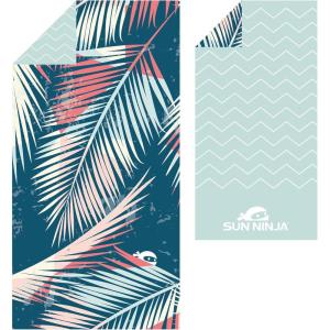 imageSUN NINJA Microfiber Beach Towel  Sand Free Quick Dry Lightweight ampamp Compact for Beach Pool Yoga and Camping  63x32 inch Super Absorbent Large Sand Free Swim Towels for Adults and KidsPalm Trees