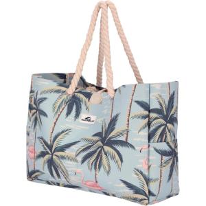 imageSUN NINJA XL Canvas Beach Tote Bag  WaterResistant with Pockets  Large Pool Summer Tote Cute Travel Beach BagPalm Trees