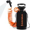 imageSUN NINJA Portable Shower Camping Shower with 7 Mode Shower Head Neoprene Cover Helps Keep Water Warm High Pressure Hose Easy to CarryBlack