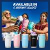 imageSUN NINJA 20oz Stainless Steel Tumbler  Double Wall Vacuum Insulated Cup with Easy Open Lid  Food Grade 20 oz Coffee Cup for Hot ampamp Cold Drinks  Durable Insulated Flask for Travel Work ampamp MorePink