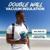 imageSUN NINJA 20oz Stainless Steel Tumbler  Double Wall Vacuum Insulated Cup with Easy Open Lid  Food Grade 20 oz Coffee Cup for Hot ampamp Cold Drinks  Durable Insulated Flask for Travel Work ampamp MoreLight Blue